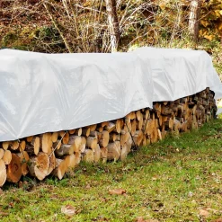 Bâche de couverture étanche protection en PE avec oeillets 1,5x6m 180 g/m² blanc