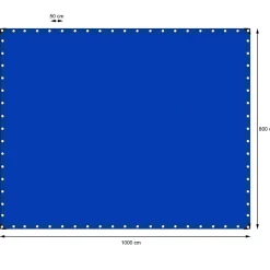 Bâche de couverture étanche protection en PE avec oeillets 8x10 m 260 g/m² bleu