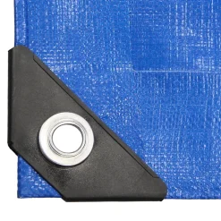 Bâche de couverture étanche protection en PE avec oeillets 6x10 m 260 g/m² bleu