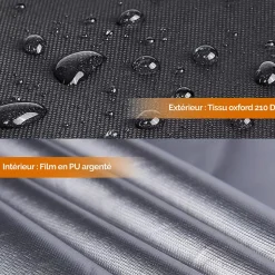 Bâche, housse de protection imperméable pour séchoir parapluie - 165 x 30 x 30 cm - Noir - Linxor