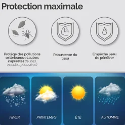 Bâche, housse de protection imperméable pour séchoir parapluie - 165 x 30 x 30 cm - Noir - Linxor