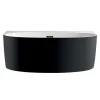 BELINA - Baignoire semi-ilot - Noir - 88x169x58cm