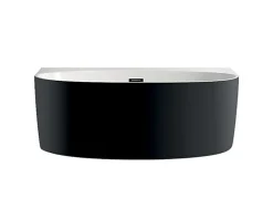 BELINA - Baignoire semi-ilot - Noir - 88x169x58cm