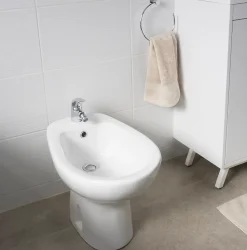 Bidet à poser, H.38 x l.35,5 cm, blanc, GoodHome Baciu