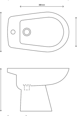 Bidet à poser, H.38 x l.35,5 cm, blanc, GoodHome Baciu
