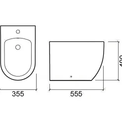 Bidet compact a poser au sol SANINDUSA Sanibold blanc (robinet et vidage non inclus)