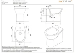 Bidet compact gain de place Easy céramique traditionnelle SANINDUSA a poser au sol blanc