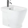 Bidet céramique traditionnelle SANINDUSA Look a poser au sol avec trou passage flexible blanc