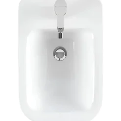 Bidet céramique traditionnelle SANINDUSA Look a poser au sol avec trou passage flexible blanc