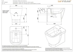 Bidet céramique traditionnelle SANINDUSA Look a poser au sol avec trou passage flexible blanc