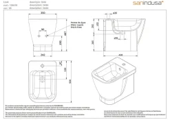 Bidet céramique traditionnelle SANINDUSA Look a poser au sol blanc (robinet et vidage non inclus)