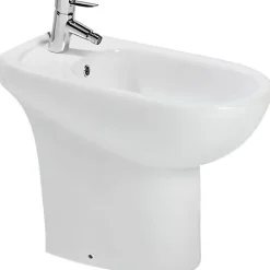 Bidet céramique traditionnelle SANINDUSA a poser au sol Proget Confort blanc