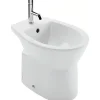 Bidet Easy compact gain de place céramique traditionnelle SANINDUSA pose au sol avec trous pour abattant (non compris) blanc