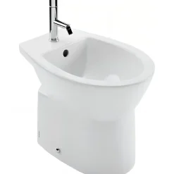 Bidet Easy céramique traditionnelle SANINDUSA pose au sol avec trous pour abattant blanc