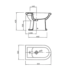 Bidet rétro à poser blanc Ramses