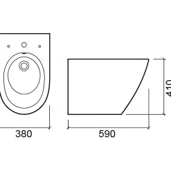Bidet Sanlife céramique traditionnelle SANINDUSA avec trous pour abattant (non inclus) blanc