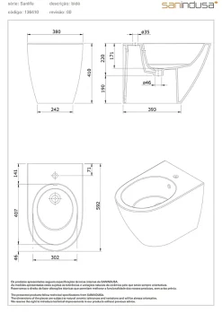 Bidet Sanlife céramique traditionnelle SANINDUSA blanc