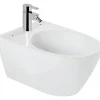 Bidet suspendu céramique traditionnelle SANINDUSA Sanlife avec trous pour abattant (abattant non compris) blanc