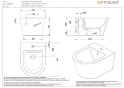 Bidet suspendu céramique traditionnelle SANINDUSA UrbY blanc