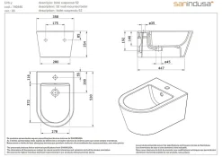Bidet suspendu céramique traditionnelle SANINDUSA 52 UrbY blanc