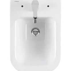 Bidet suspendu céramique traditionnelle SANINDUSA Look avec trous pour abattant blanc (abattant, robinet et vidage non inclus)