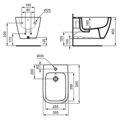 Bidet suspendu IDEAL STANDARD i.Life B