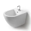 Bidet Suspendu Rond Blanc En Céramique Avec Évacuation Murale - Folk