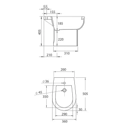 Bidet Traditionnel Avec Évacuation Au Sol En Céramique Blanche - Cipro