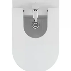 Bidet UrbY Compact gain de place céramique SANINDUSA pose au sol avec trous abattant (abattant non compris) blanc
