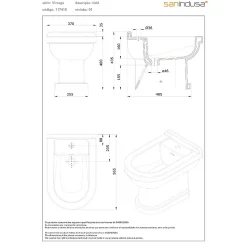 Bidet Vintage céramique traditionnelle SANINDUSA blanc