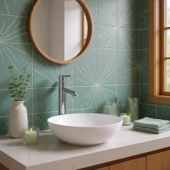 BOLÉA - Vasque ronde à poser 40 cm en solide surface - Design épuré et contemporain