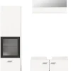 Boston - Ensemble de 3 meubles de salle de bains (L/H/P : 102x186x33 cm) en mélaminé blanc, vasque non incluse