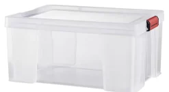 Boîte de rangement avec couvercle Sundis Clip’n store 27 L transparent