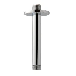 Bras de douche rond de 20 cm, montage au plafond, finition chromée, en laiton Kibath