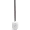 Brosse WC en polypropylène blanc et manche inox Ø8 x H.35 cm, MSV
