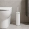 Brosse WC et support Gomma en polypropylène coloris blanc Ø9,3 x H.36 cm