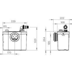Broyeur sanitaire - 2 postes - 400 W - Sanibroyeur pro - SFA