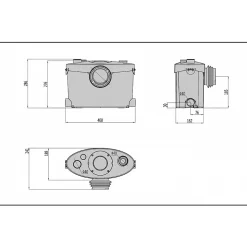 Broyeur wc adaptable silencieux 550 watts, Broyeur sanitaire BSF-550-UP salle de bain WC, Trappe de maintenance rapide, marque BSF