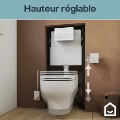 Bâti-support sol et mur pour WC suspendu autoportant, certifié NF, Silgo GoodHome
