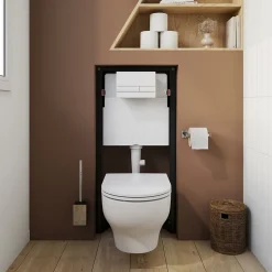 Bâti-support sol et mur pour WC suspendu autoportant, certifié NF, Silgo GoodHome