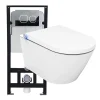 Bâti-support Toilettes Japonais céramique, WC lavant japonais pack complet - 38,4x59,3x38cm - Basic 1102 Modèle 4112 blanc mat