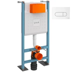 Bâti-support VITRA V-Fix Core auto-portant + Plaque Root Round Blanche