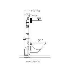 Bâti-support WC - 50x112 cm - Solo Fix
