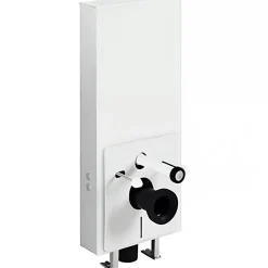 Bâti-support WC suspendu avec habillage blanc complet insonorisé prêt à poser SANINDUSA SANGLASS WALL 3/6L