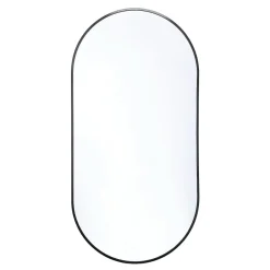 B-Way 120x60 cm miroir suspendu ovale, cadre en aluminium, noir (ZBWOV12060C)