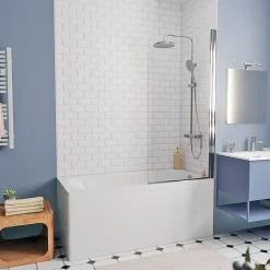 By Kaldewei 150x70 cm Ensemble baignoire Vivien universelle + Pare baignoire pivotant chrome + pieds (SATVIVI150-SETP1)