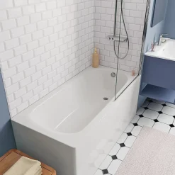 By Kaldewei 150x70 cm Ensemble baignoire Vivien universelle + Pare baignoire pivotant chrome + pieds (SATVIVI150-SETP1)