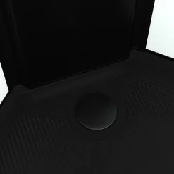 Cabine de douche 1/4 de cercle 85x85x200 cm - Portes coulissantes - Receveur Noir Mat