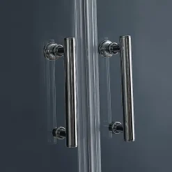 Cabine de douche 1/4 de cercle l.90 x L.90 x H.215 cm – hydromassante, gris anthracite, profilés chromés, montage rapide, GoodHome Onega