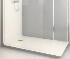 Cabine de douche à l’italienne l.80 x L.160 x H.218 cm – effet ciment, receveur de plain-pied, Elmer Serenity